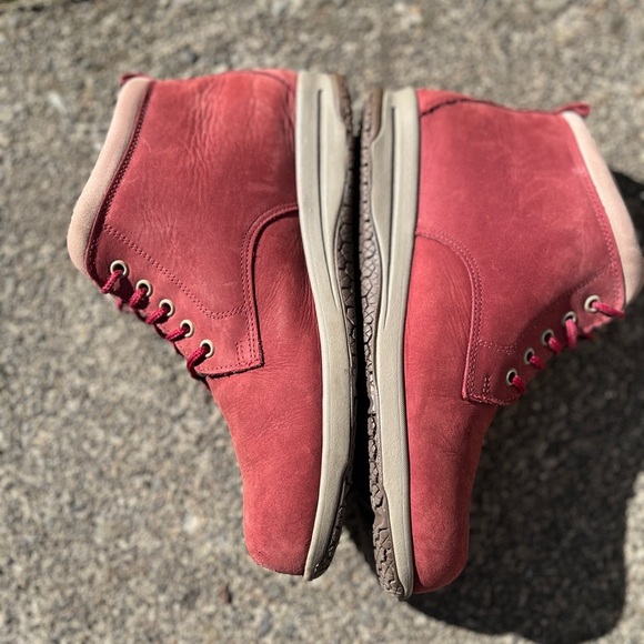 SAS Gretchen Red Lace up Ankle Leather Boots Sz 8.5 - Picture 6 of 9